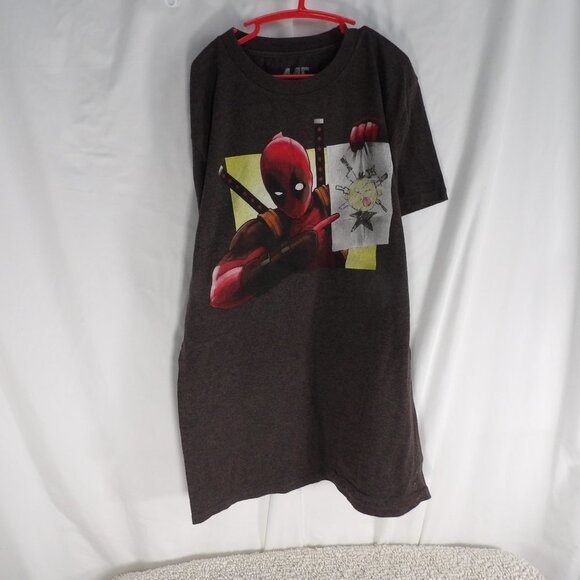 MF Presents Marvel Gray Dead Pool Crew Neck Short Sleeve Tee Shirt | Size S - Picture 1 of 6